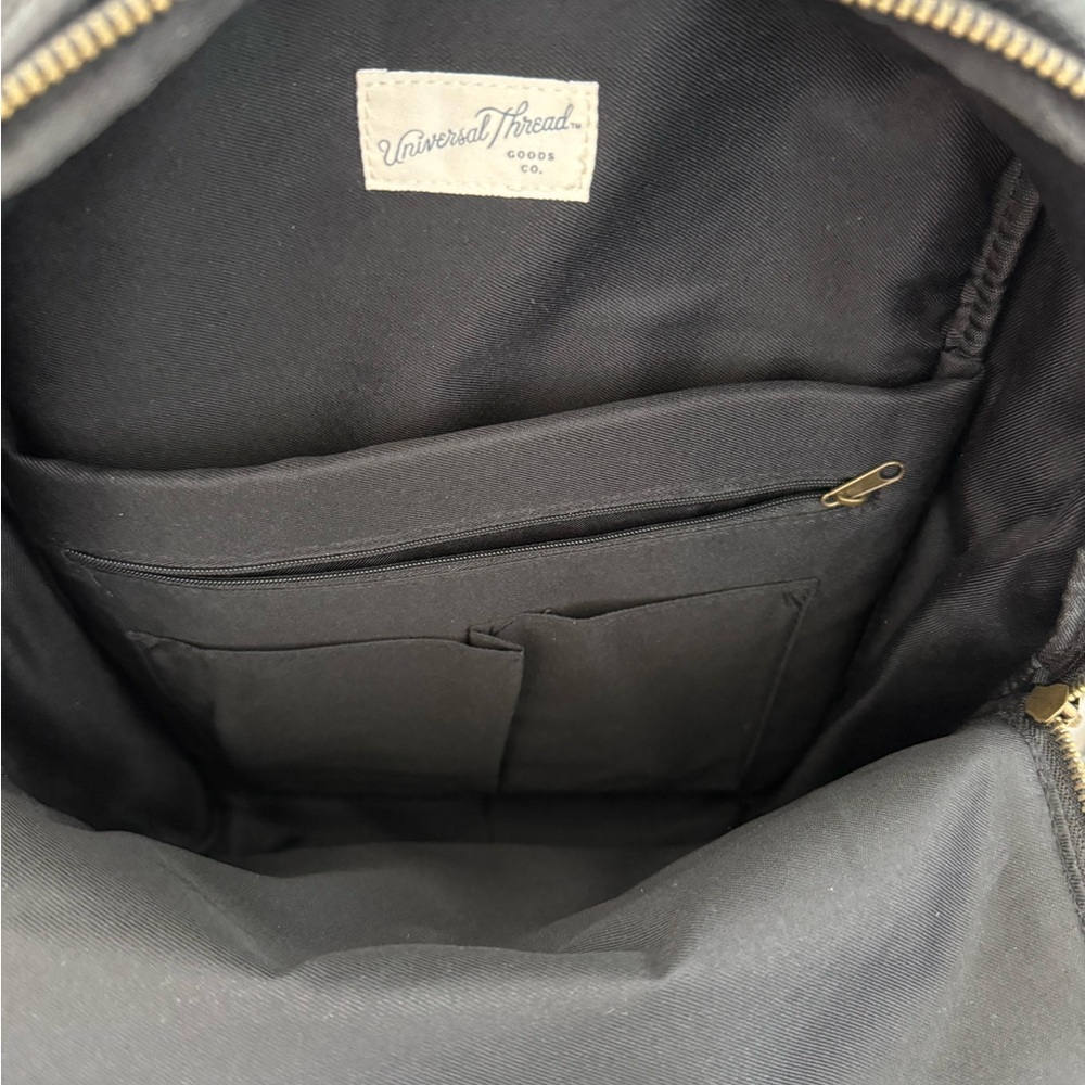 Universal Thread Black Backpack With Leather Fini… - image 3